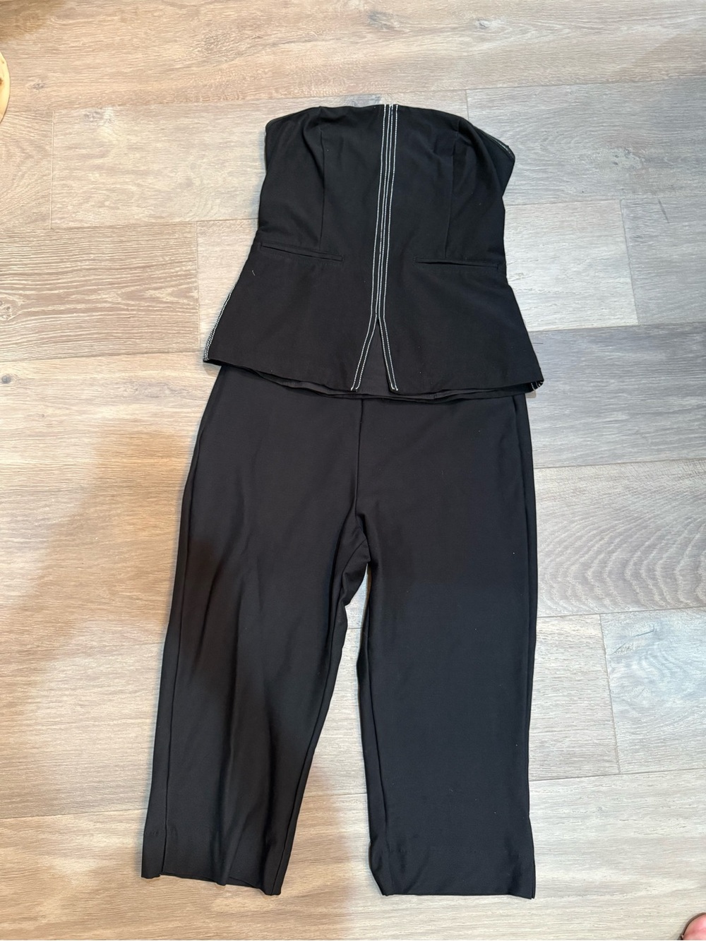 Camila Coelho Capri pant set with Black Strapless corset
